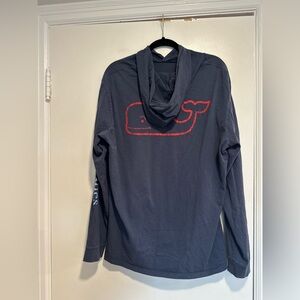 Vineyard Vines Sz: XL Gray Long Sleeve American Flag Whale Logo Top w/Pocket.